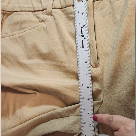 Isaac Mizrahi Live Women's 16 Khaki Tan Straight Leg STRETCH Chino Pants - Picture 11 of 12